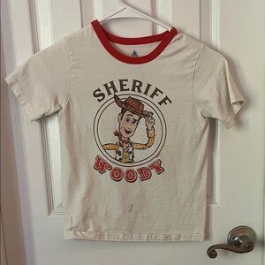 Disney Sheriff Woody Kids T-Shirt - Cream & Red
